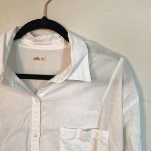 Sheer white button-down